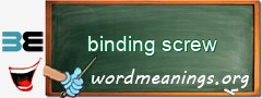 WordMeaning blackboard for binding screw